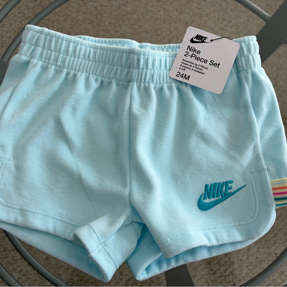 BNWT NIKE UNISEX TOWEL TERRY 2-PIECE SET US SIZE 24 MONTHS GLACIER BLUE - Picture 10 of 12